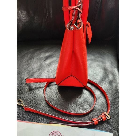 NWOT Kate Spade red leather tote or crossbody bag WITH Certificate of Authentici - Picture 3 of 9